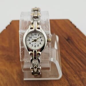 Fossil Women's Two Tone Watch Silver Gold Contemporary Open Link Classic Daily